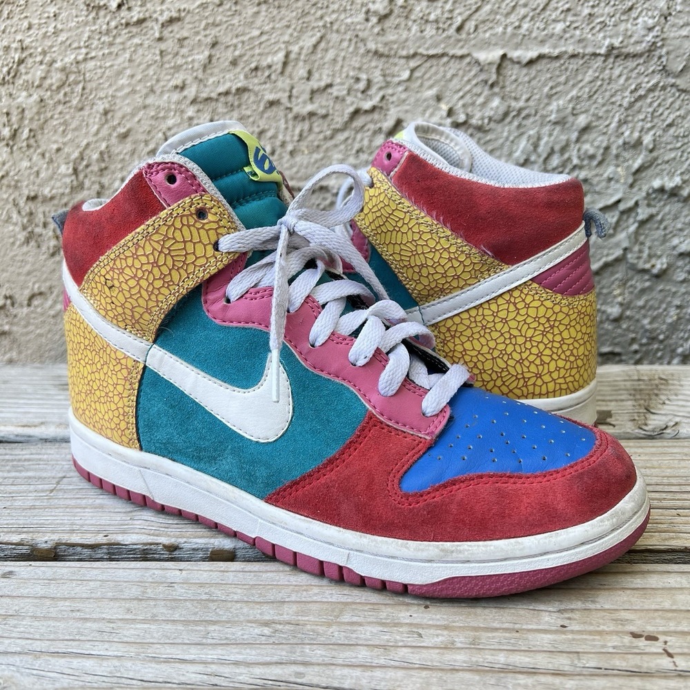 Nike Shoes Women Size 7.5 Dunk 6.0 Hot Red High Multicolor Model Read Desc